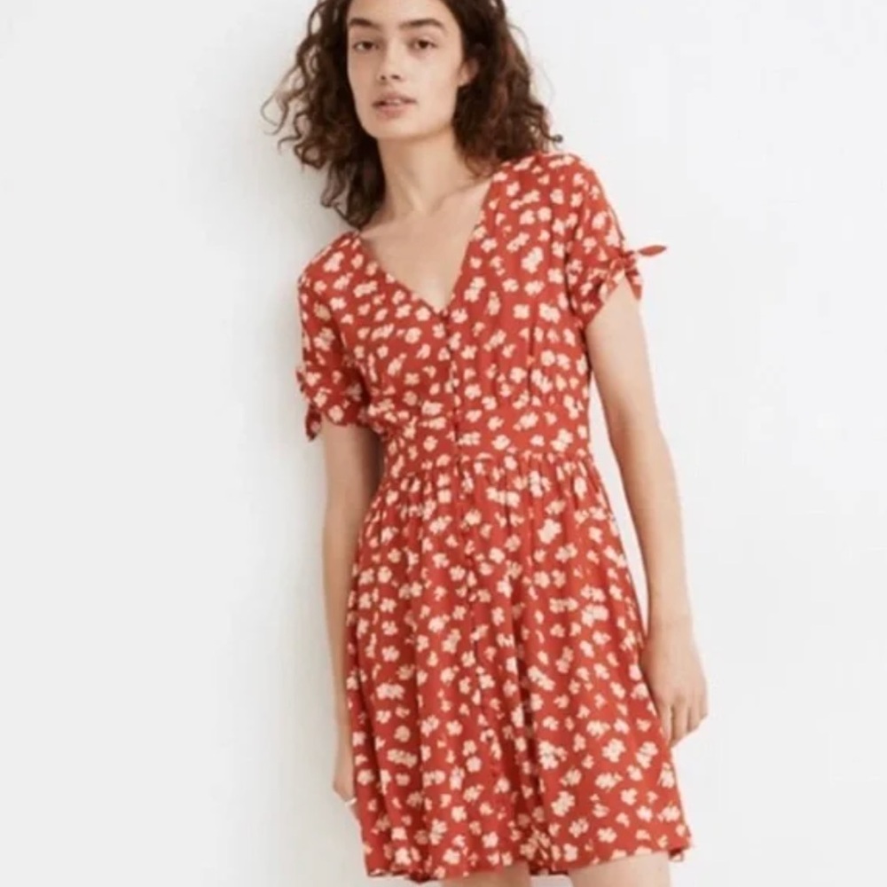 Madewell Rust Floral Mini Dress - New w/tags